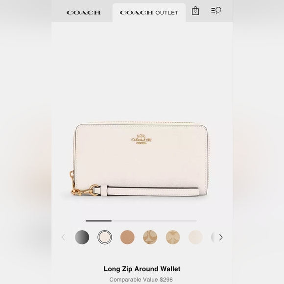 NWT Coach Gold Chalk Discontinued Leather Limited Edition Long Zip Around Wallet - Picture 1 of 13